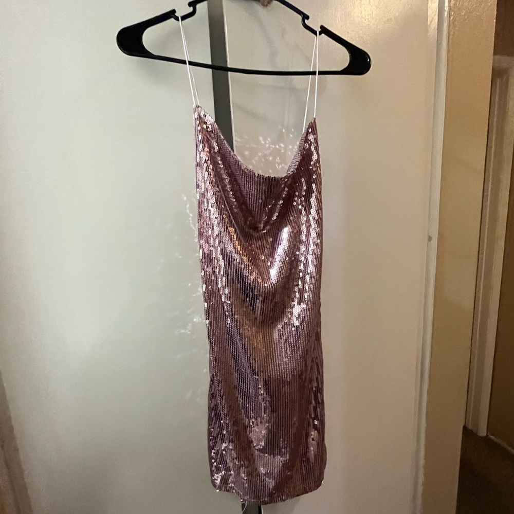 Pink sequined dress